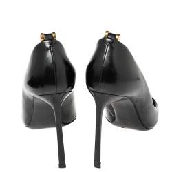 Pre Owned Lanvin Black Patent Leather Pointed Toe Pumps Size 38.5