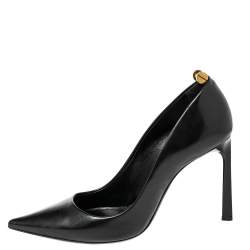 Pre Owned Lanvin Black Patent Leather Pointed Toe Pumps Size 38.5