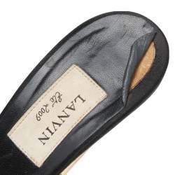 Lanvin Black Satin Knot Slide Sandals Size 37.5