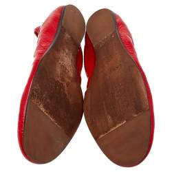 Pre Owned Lanvin Red Patent Leather Ballet Flats Size 38