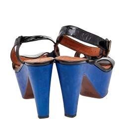 Lanvin Patent Leather Ankle Strap Sandals Size 38
