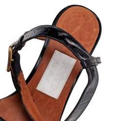 Lanvin Patent Leather Ankle Strap Sandals Size 38