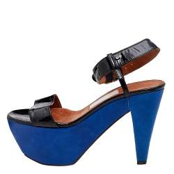 Lanvin Patent Leather Ankle Strap Sandals Size 38