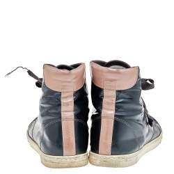 Pre Owned Lanvin Multicolour Leather High Ankle Length Sneakers Size 37