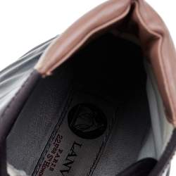 Pre Owned Lanvin Multicolour Leather High Ankle Length Sneakers Size 37