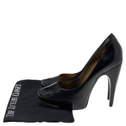 Pre Owned Lanvin Black Leather Platform Pumps Size 39