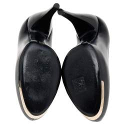 Pre Owned Lanvin Black Leather Platform Pumps Size 39