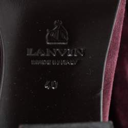 Pre Owned Lanvin Burgundy Suede Tassel Mid Calf Boots Size 40