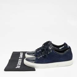 Pre Owned Lanvin Navy Blue/Black Suede and Leather DDB1 Low Top Sneakers Size 38 