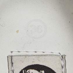 Pre Owned Lanvin Brown Croc Embossed And Leather Low Top Sneakers Size 36