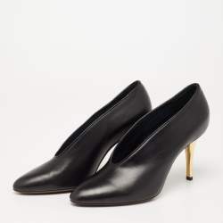 Pre Owned Lanvin Black Leather Pointed Toe  Pumps Size 39