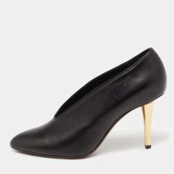 Pre Owned Lanvin Black Leather Pointed Toe  Pumps Size 39