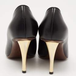 Pre Owned Lanvin Black Leather Pointed Toe  Pumps Size 39
