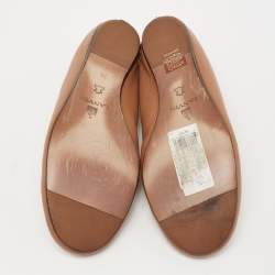 Pre Owned Lanvin  Brown Leather Scrunch Ballet Flats Size 36