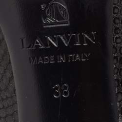 Pre Owned Lanvin Black Leather Embellished Pumps Size 38
