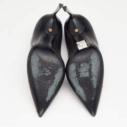 Pre Owned Lanvin Black Leather Embellished Pumps Size 38