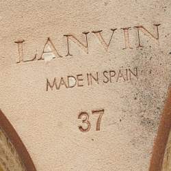 Pre Owned Lanvin Yellow Patent Leather Wedge Pumps Size 37