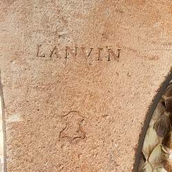 Pre Owned Lanvin Beige/Brown Python Leather Scrunch Ballet Flats Size 41