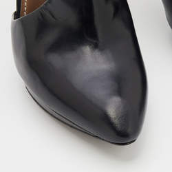 Pre Owned Lanvin Black Leather D'orsay Booties Size 40
