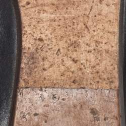 Pre Owned Lanvin Black Leather Scrunch Ballet Flats Size 39.5