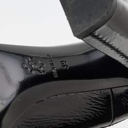 Pre Owned Lanvin Black Patent Leather Bow Detail Pumps Size 39
