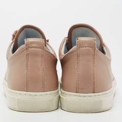 Lanvin Dusty Pink Leather and Patent Cap Toe Low-Top Sneakers Size 40