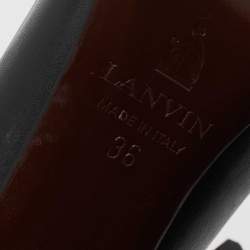 Lanvin Black Leather Crystal Embellished Pumps Size 36