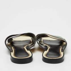 Lanvin Multicolor Leather Cross Strap Flat Slide Sandals Size 39.5