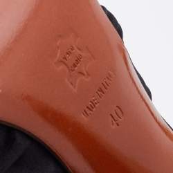 Pre Owned Lanvin Black Satin Pleated Open Toe Mules Size 40