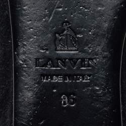 Pre Owned Lanvin Black Suede and Leather Mid Length Boots Size 36