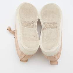 Lanvin Beige Leather Perforated Logo Low Top Sneakers Size 37
