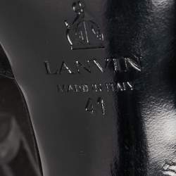 مملوكة مسبقًا Lanvin Black Satin Bow D'orsay Pumps Size 41
