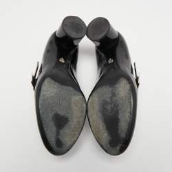 Pre Owned Lanvin Black Patent Leather Mary Jane Pumps Size 38