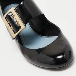 Pre Owned Lanvin Black Patent Leather Mary Jane Pumps Size 38