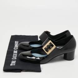 Pre Owned Lanvin Black Patent Leather Mary Jane Pumps Size 38