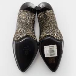 Pre Owned Lanvin Black Leather Embellished Pointed Toe Pumps Size 39