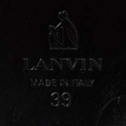 Pre Owned Lanvin Black Leather Embellished Pointed Toe Pumps Size 39