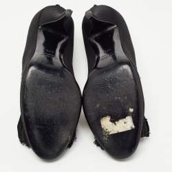 Lanvin Black Satin Bow Pumps Size 37.5
