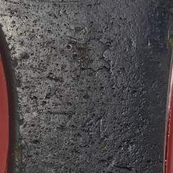 Pre Owned Lanvin Rust Brown Patent Leather Scrunch Ballet Flats Size 41