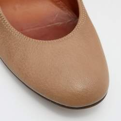 Pre Owned Lanvin Beige Leather Wedge Pumps Size 40