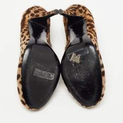 Pre Owned Lanvin Two Tone Leopard Print Calf Hair Pumps Size 37