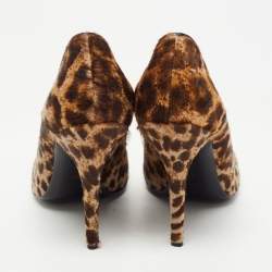 Pre Owned Lanvin Two Tone Leopard Print Calf Hair Pumps Size 37