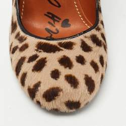Pre Owned Lanvin Two Tone Leopard Print Calf Hair Pumps Size 37