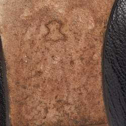 Pre Owned Lanvin Black Leather Scrunch Ballet Flats Size 38