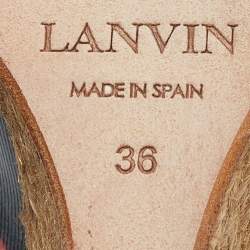 Pre Owned Lanvin Muticolor Floral Print Coated Canvas Wedge Pumps Size 36