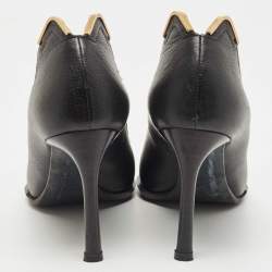 Lanvin Black Leather Pointed Toe Pumps Size 37.5