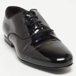 Lanvin Black Patent Leather Lace Up Oxford Size 35.5