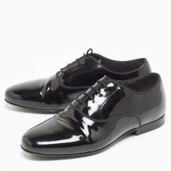 Lanvin Black Patent Leather Lace Up Oxford Size 35.5
