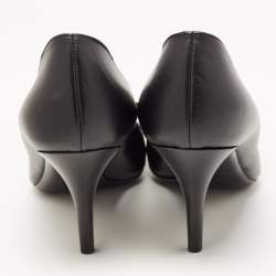 Pre Owned Lanvin Black Leather Pointed Toe Pumps Size 39