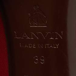 Pre Owned Lanvin Red Leather Bow Pointed Toe Pumps Size 39
